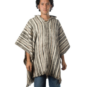 Poncho rayé Huayna - Laine