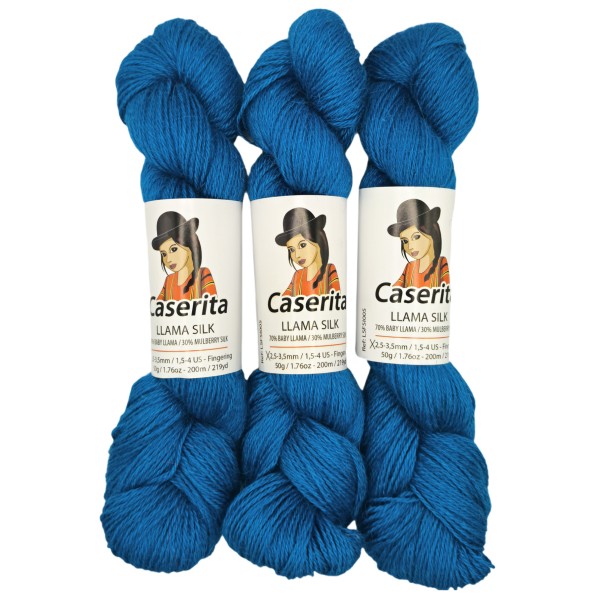 Bleu océan – Baby lama & Soie – 50 g / 200 m