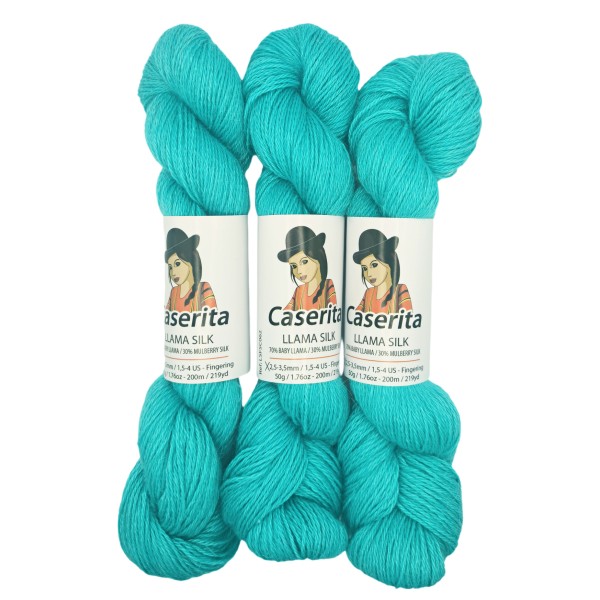 Turquoise – Baby lama & Soie – 50 g / 200 m