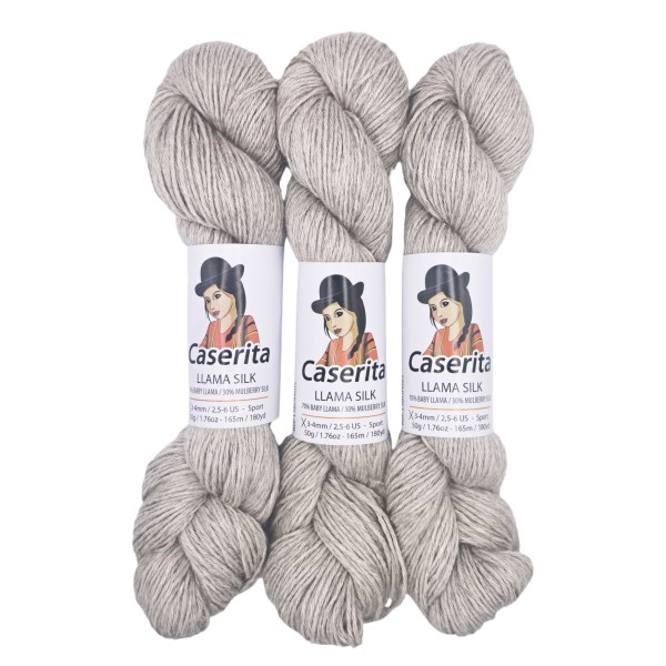 Gris perle – Baby lama & Soie – 50 g / 165 m