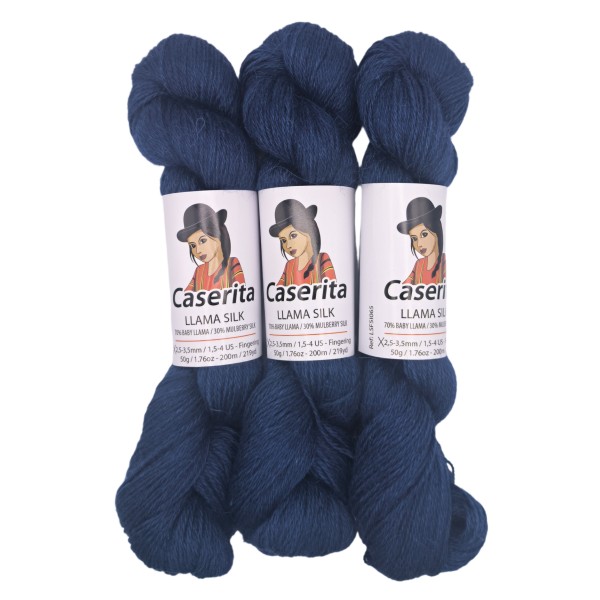 Bleu marine – Baby lama & Soie – 50 g / 200 m