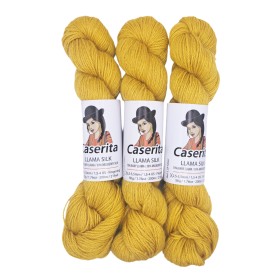 Jaune moutarde – Baby lama & Soie – 50 g / 200 m