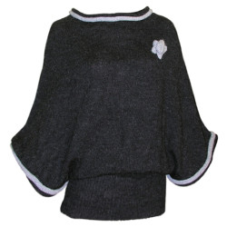 Gris anthracite avec bords et broche gris perlé